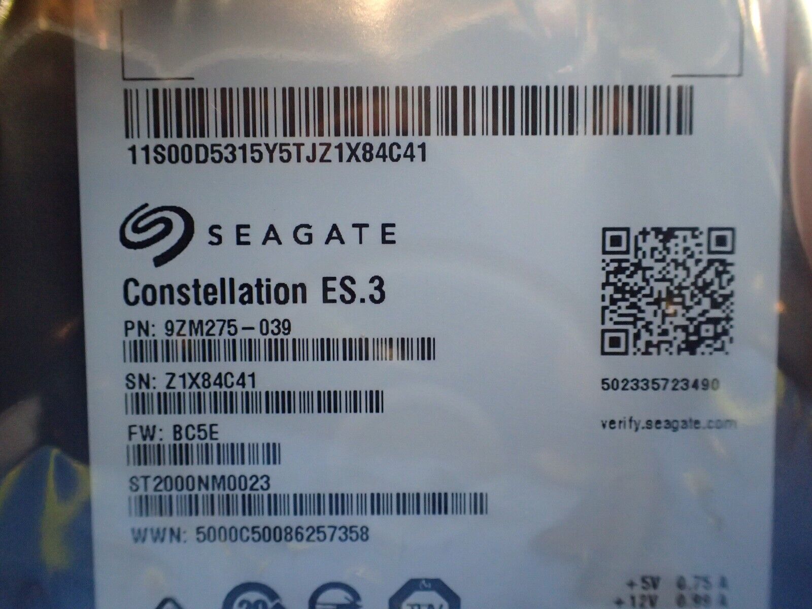 Seagate ST2000NM0023 2TB 7200RPM 3.5\