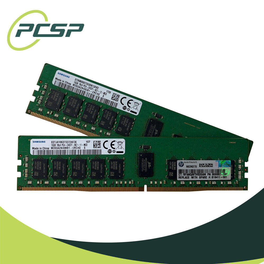 32GB Kit Samsung 2x16GB PC4-2400T 1Rx4 DDR4 RDIMM Server RAM M393A2K40CB1-CRC4Q
