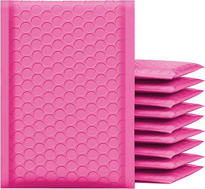 SuperPackage® 500 #000  4 X 7  Poly Bubble Mailers Padded Envelopes -Hot Pink