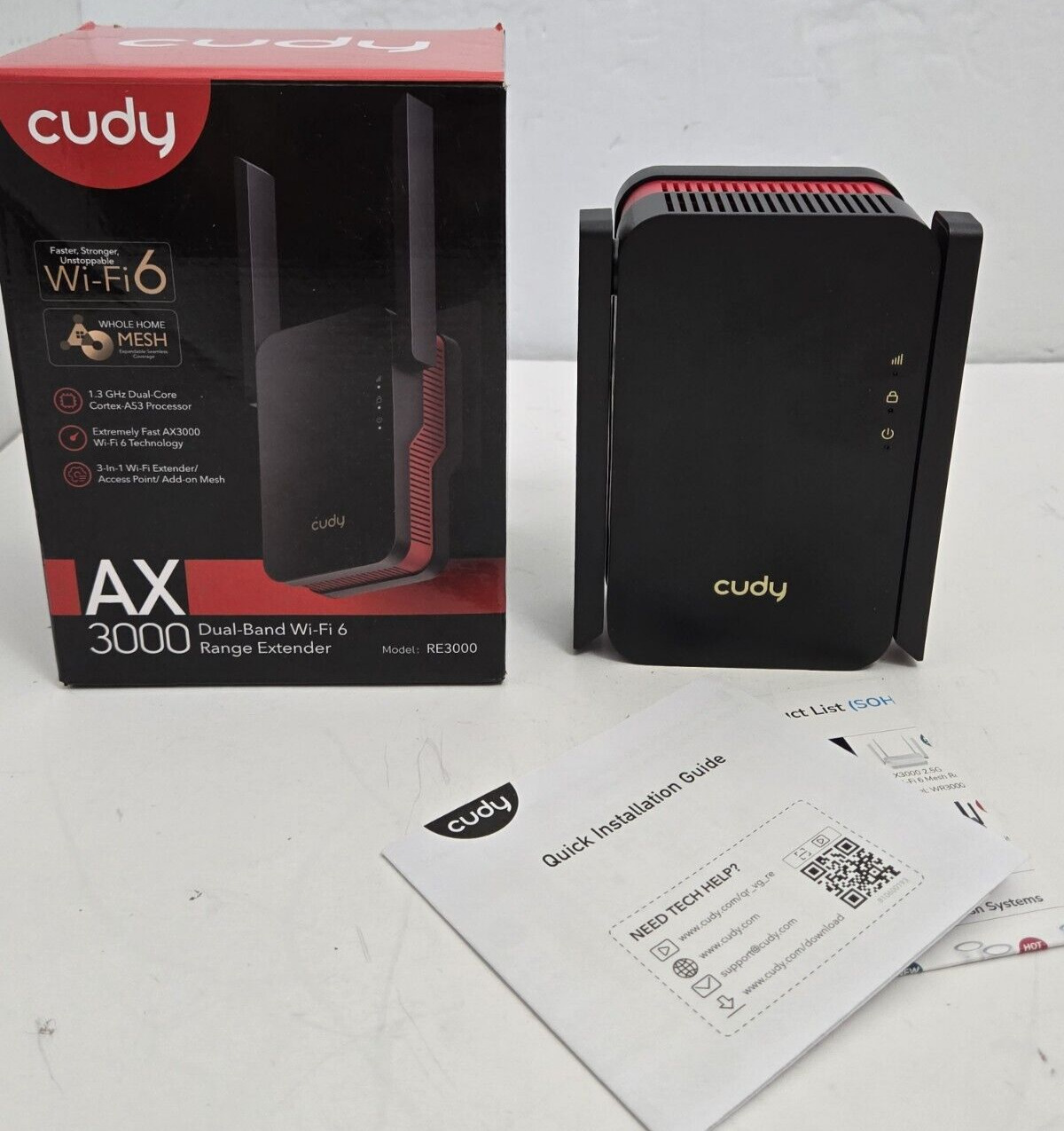 Cudy AX3000 Dual Band Wi-Fi 6 Range Extender Repeater RE3000 Open Box