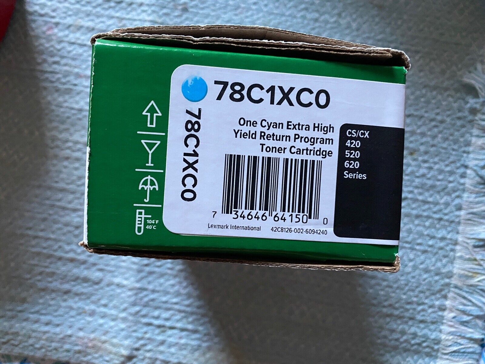 Genuine Lexmark 78C1XC0 Cyan Extra High Yield Return Program Toner Cartridge NEW
