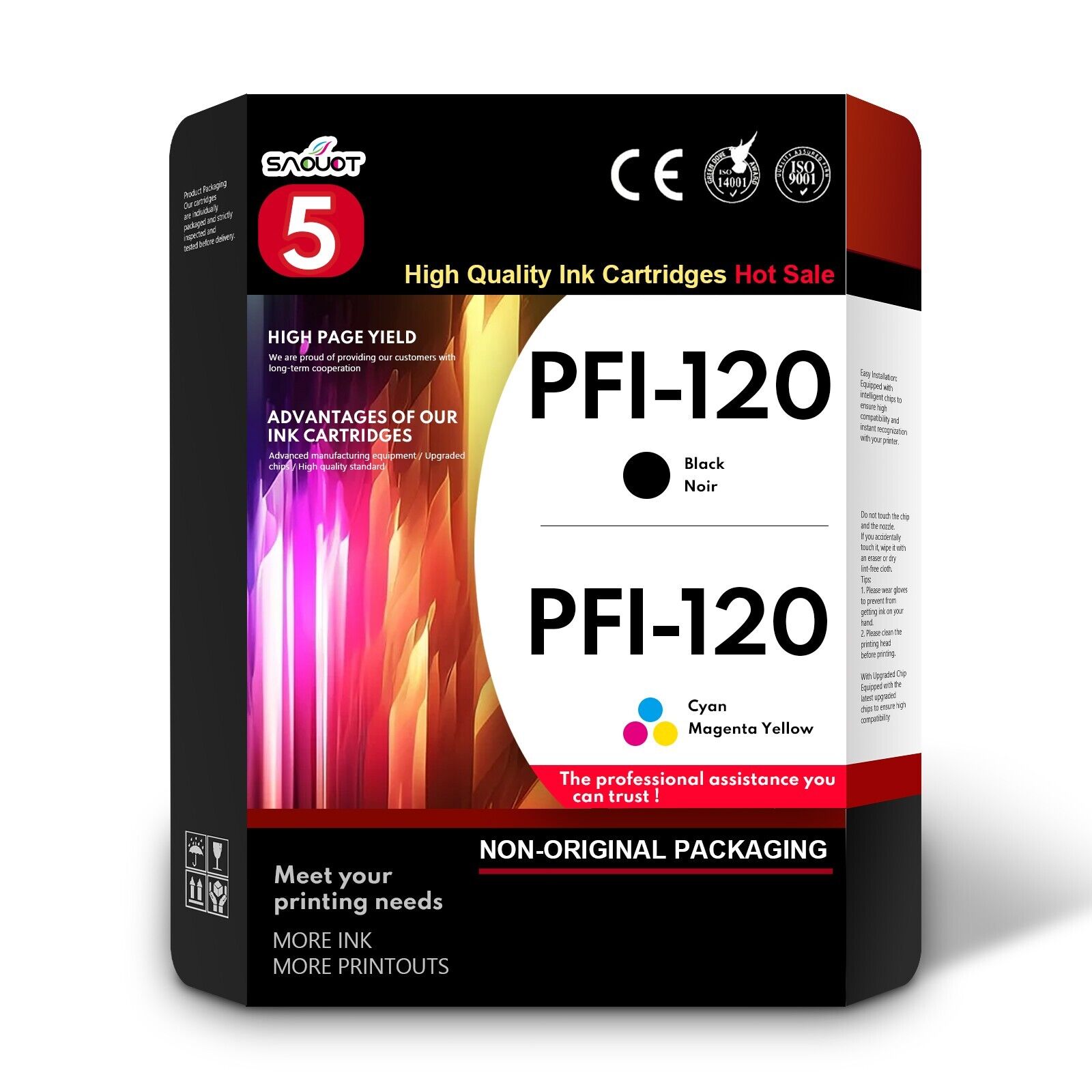PFI 120 Ink Cartridges Replacement for Canon imagePROGRAF TM-200 205 300 205