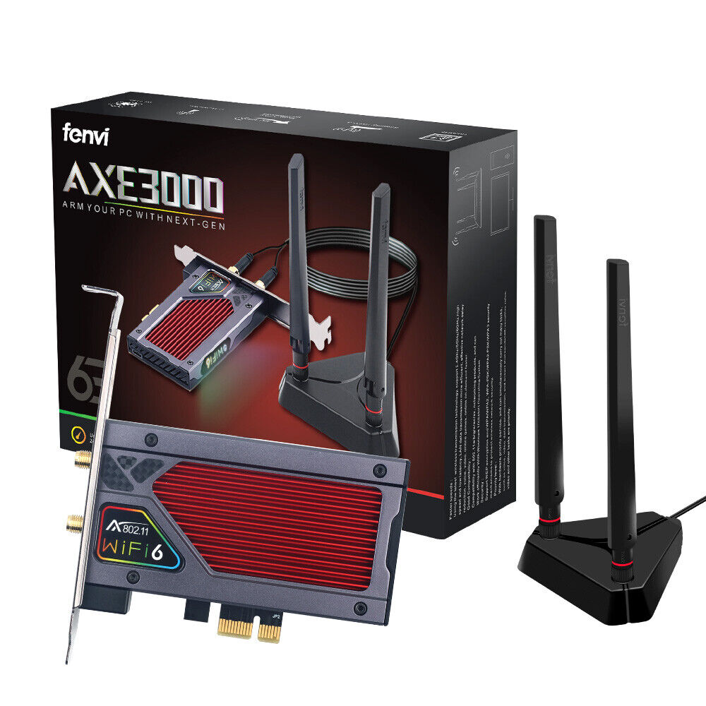 AXE3000RGB Wifi 6E Intel AX210 PCIe Gaming wifi card Desktop PC Wireless Adapter