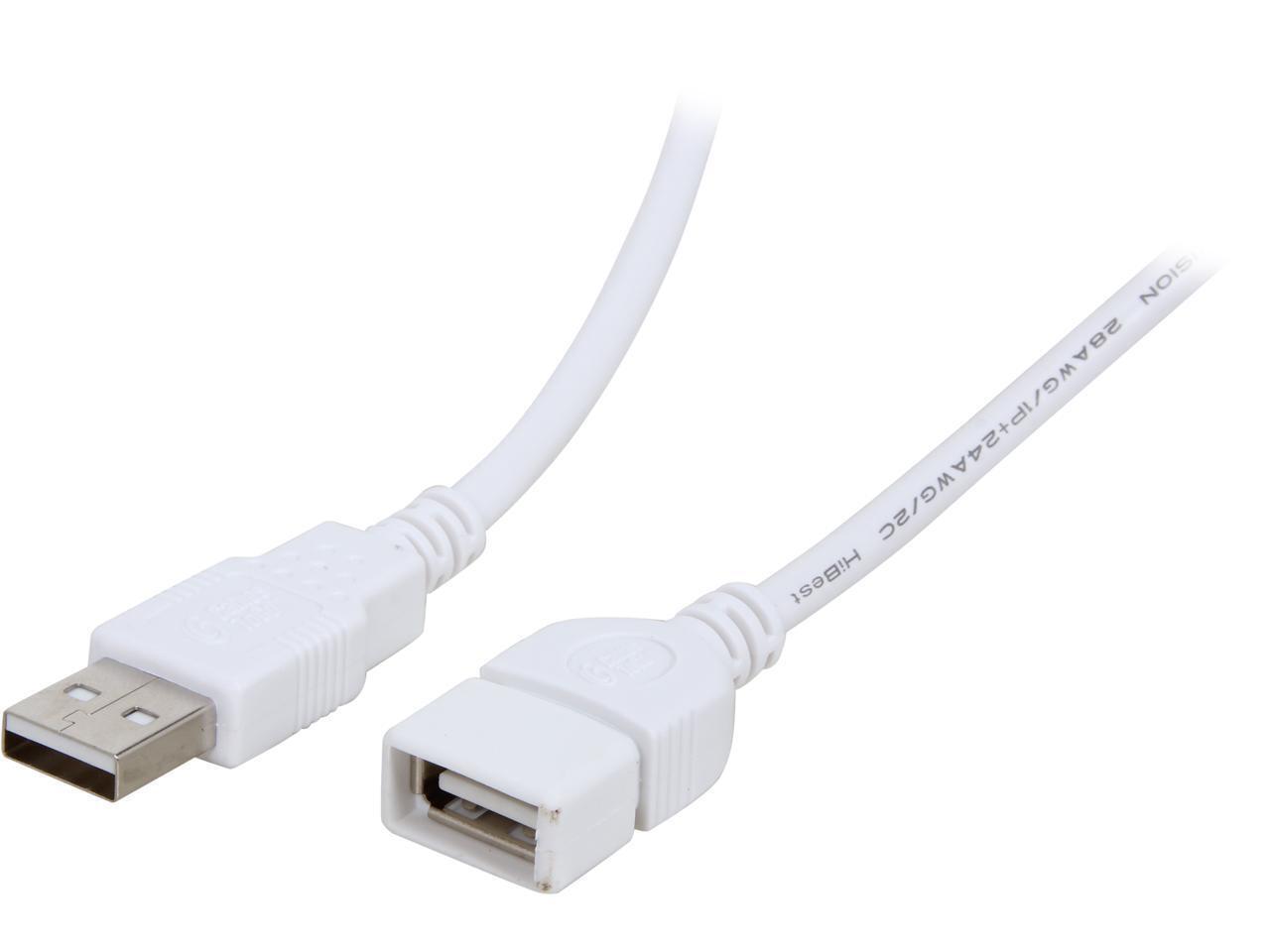 C2G 19018 2m USB 2.0 A Male to A Female Extension Cable - White