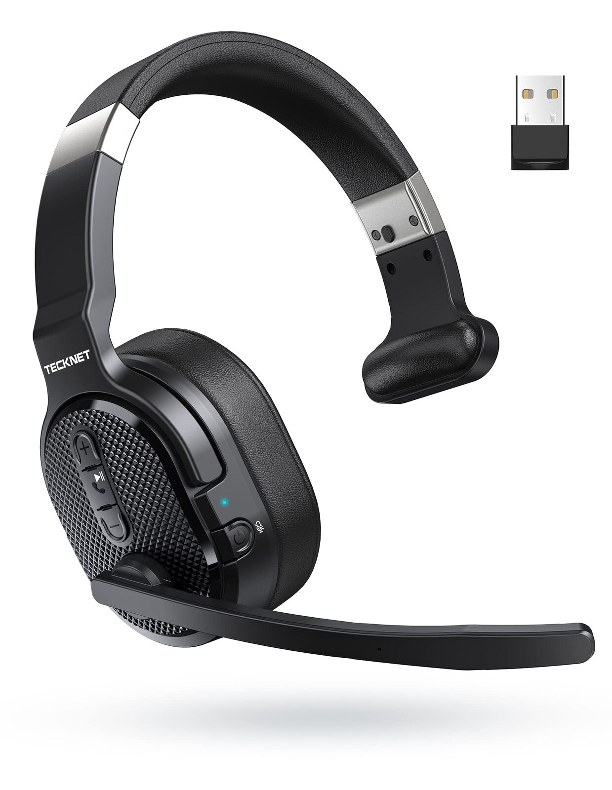 TECKNET Trucker Bluetooth Headset, AI Noise Canceling 70h Wireless Headphones...