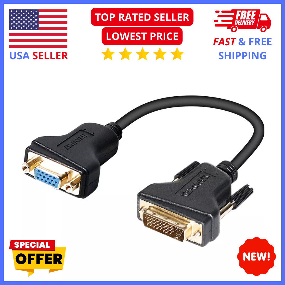Benfei DVI-I to VGA Adapter-Male to Female Converter,Gold-Plated Connectors
