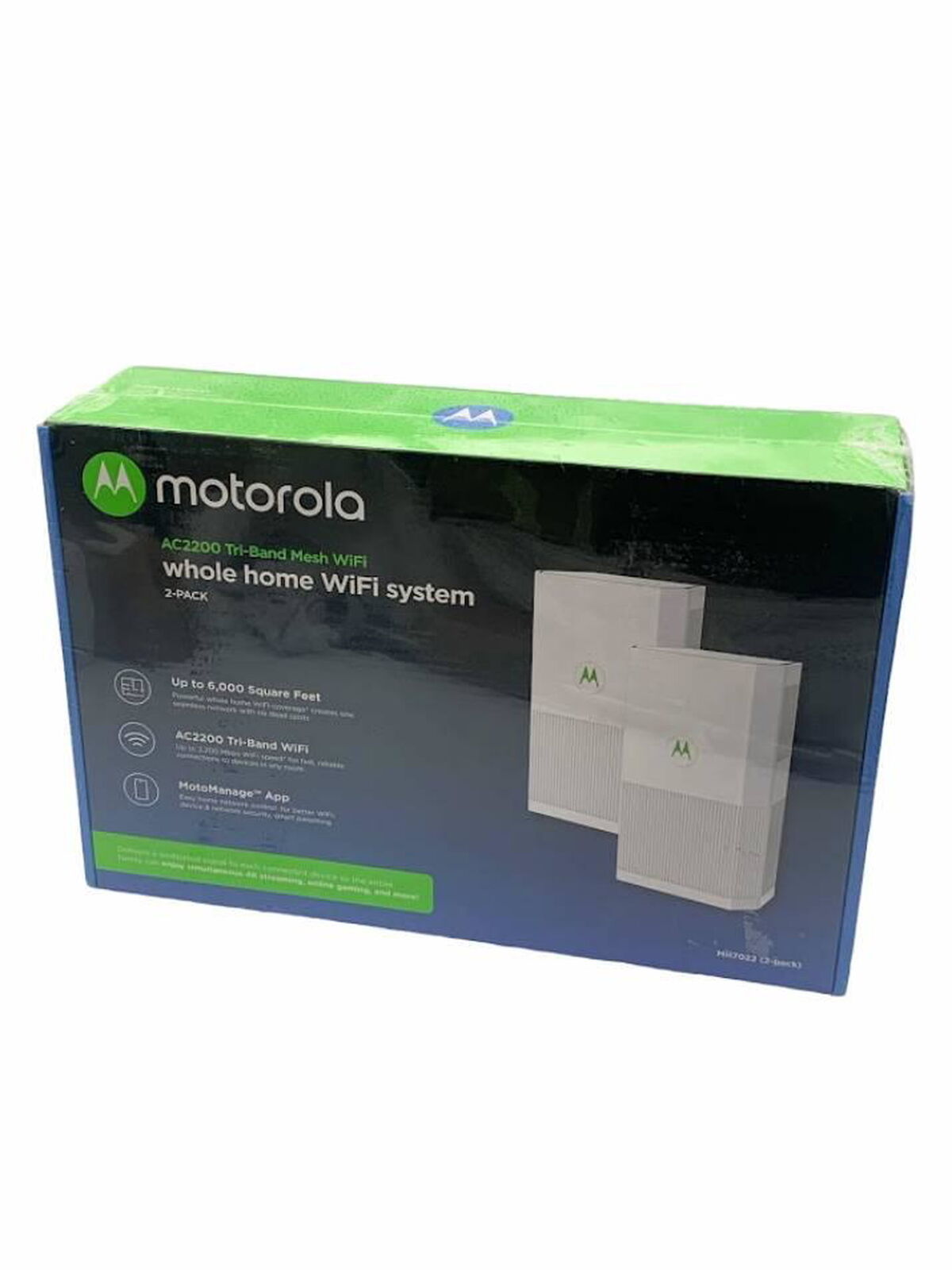 Motorola MH7022 2-Pack AC2200 Tri-Band Mesh Whole Home WiFi System