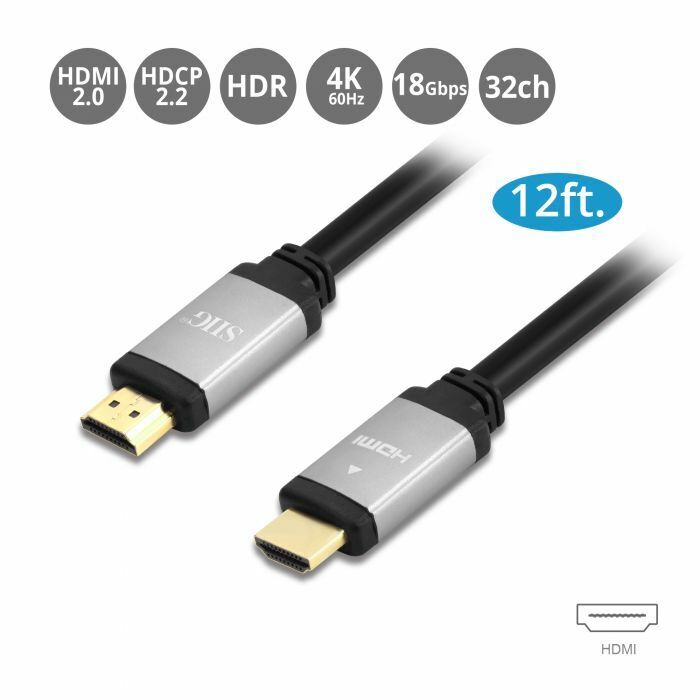 SIIG 4K High Speed HDMI Cable - 12ft (CB-H20U11-S1)