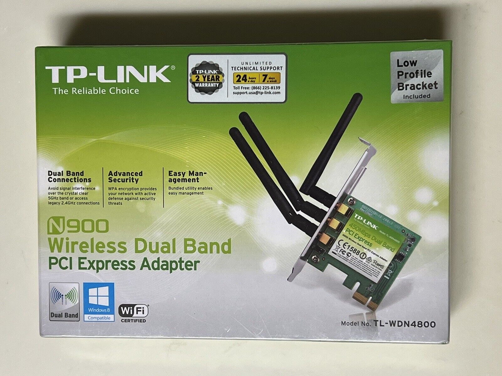 Top-Link N900 Wireless Dual Band PCI Express Adapter TL-WDN4800 Brand New Sealed