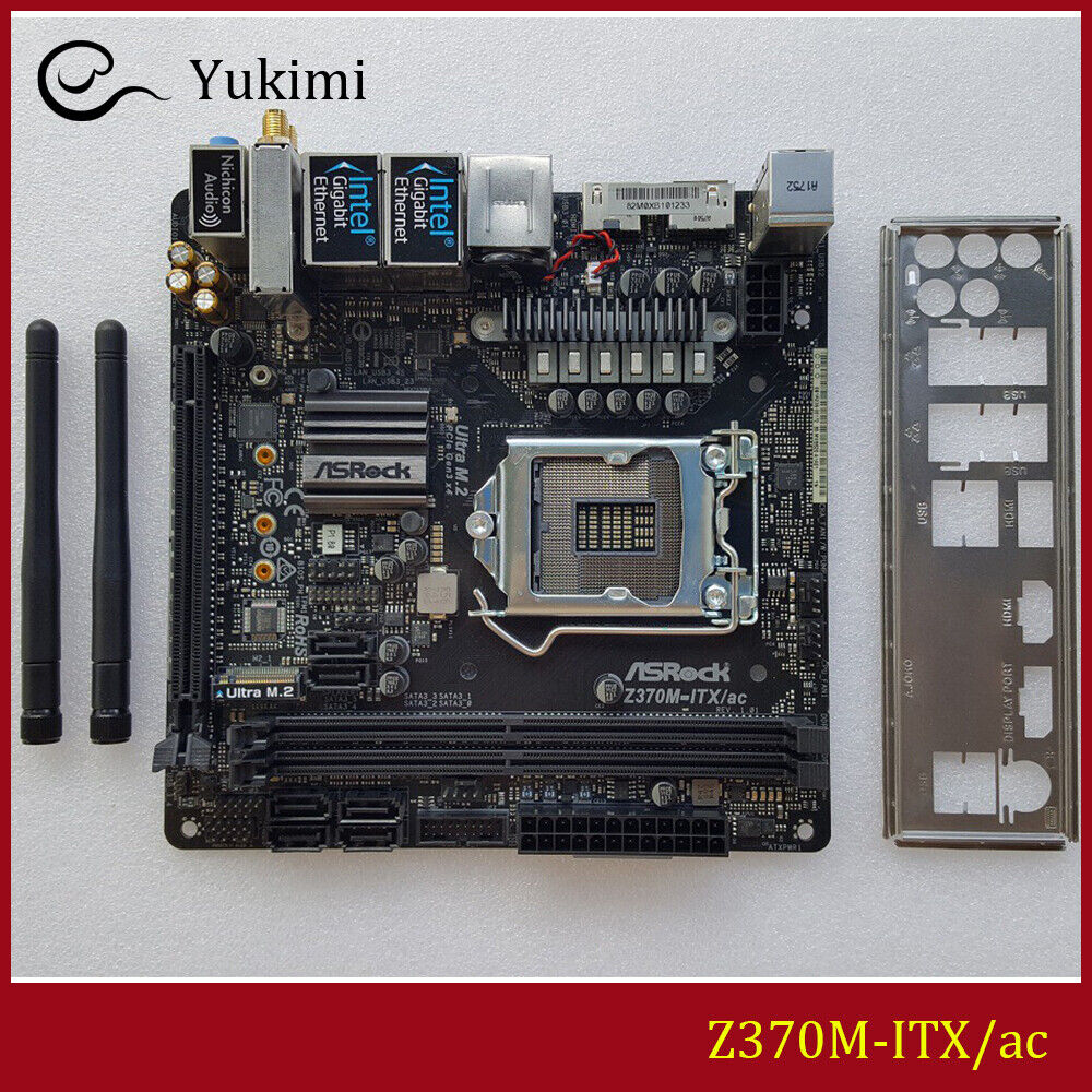 FOR ASROCK Z370M-ITX/ac 32GB HDMI LGA 1151 Display Port Motherboard Test OK