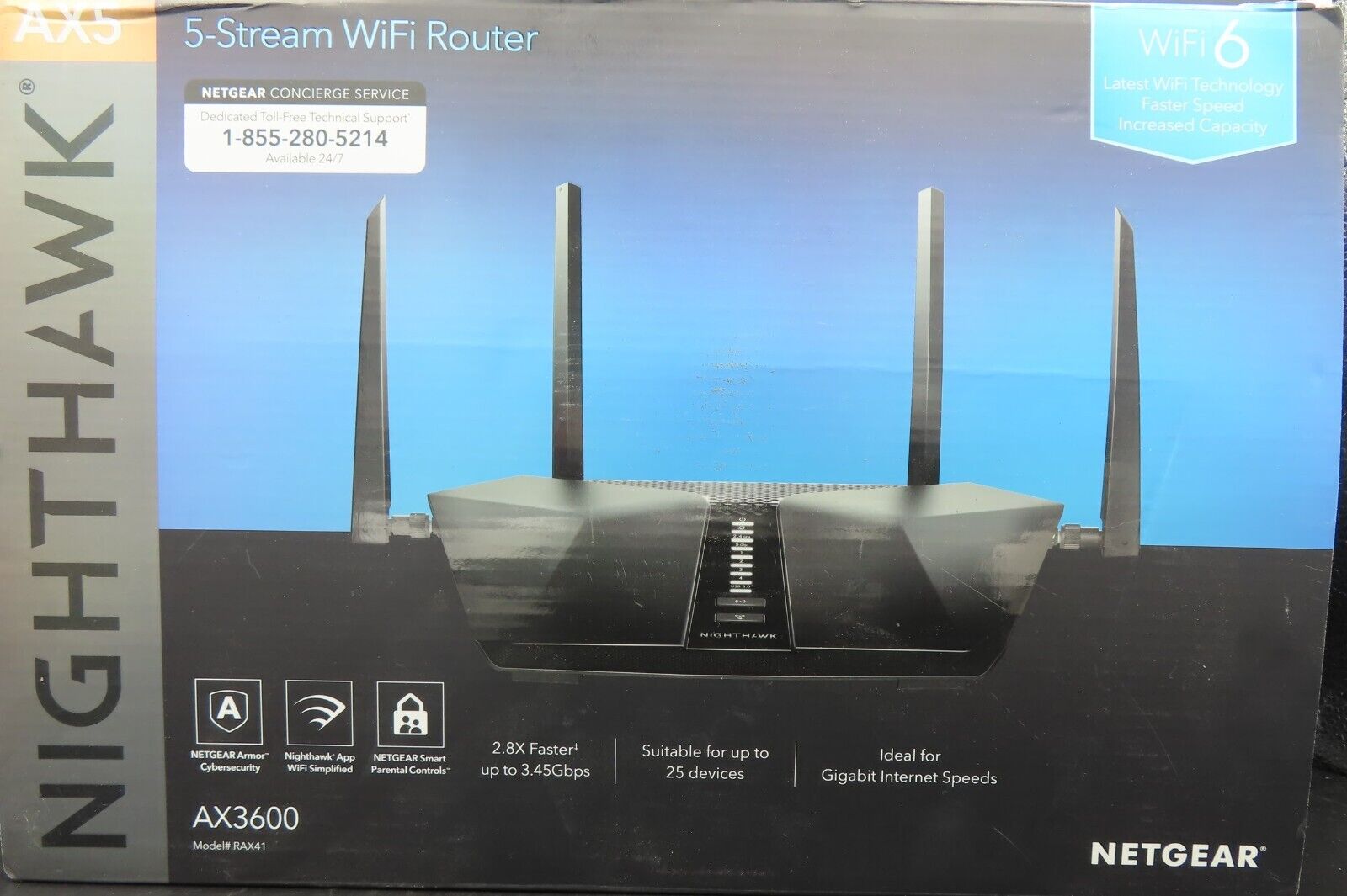 NETGEAR NIGHTHAWK AX5 5-Stream Wi-Fi Router, AX3600 (RAX41)