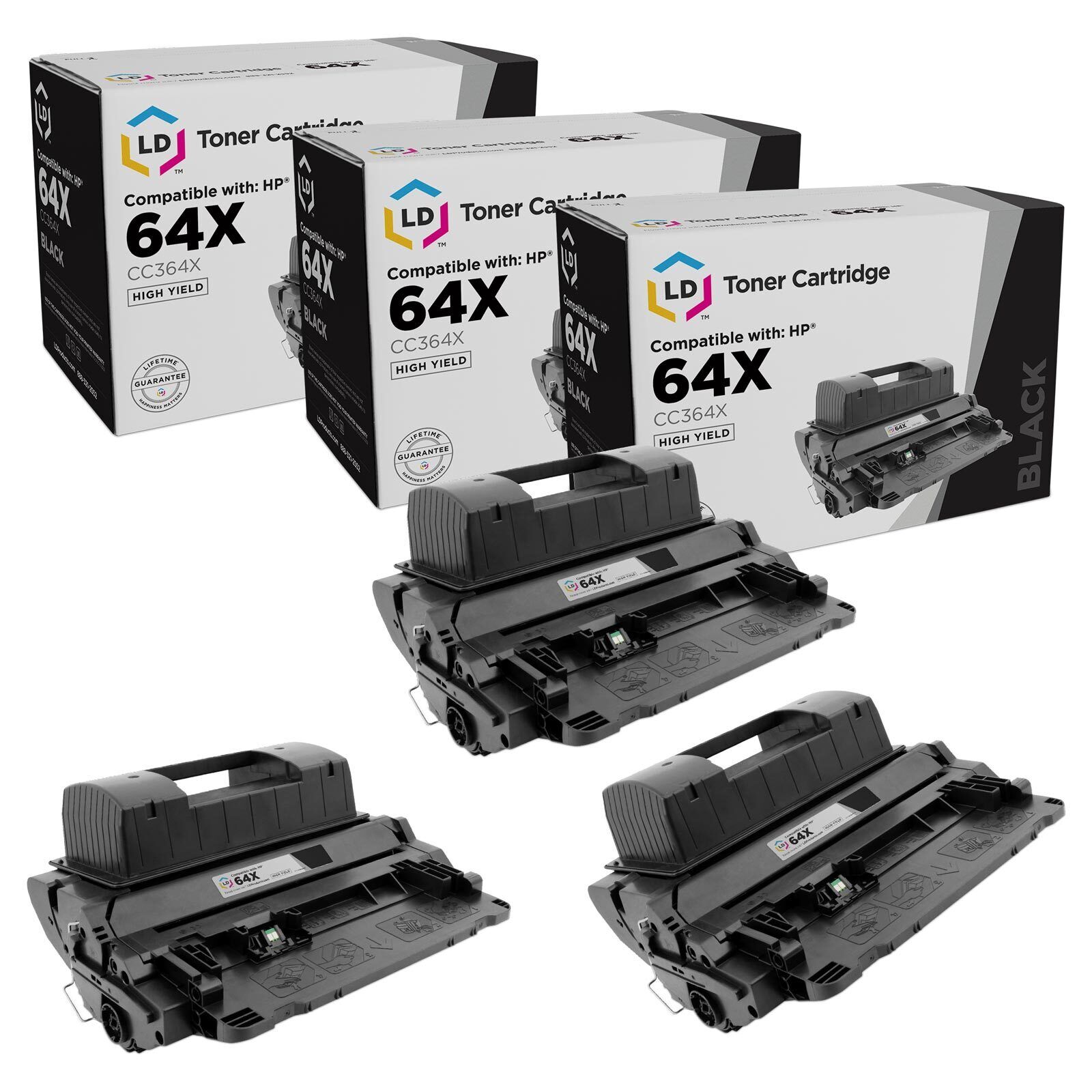 LD 3PK CC364X 64X HY Black Laser Toner Cartridge for HP LaserJet P4015tn P4515tn