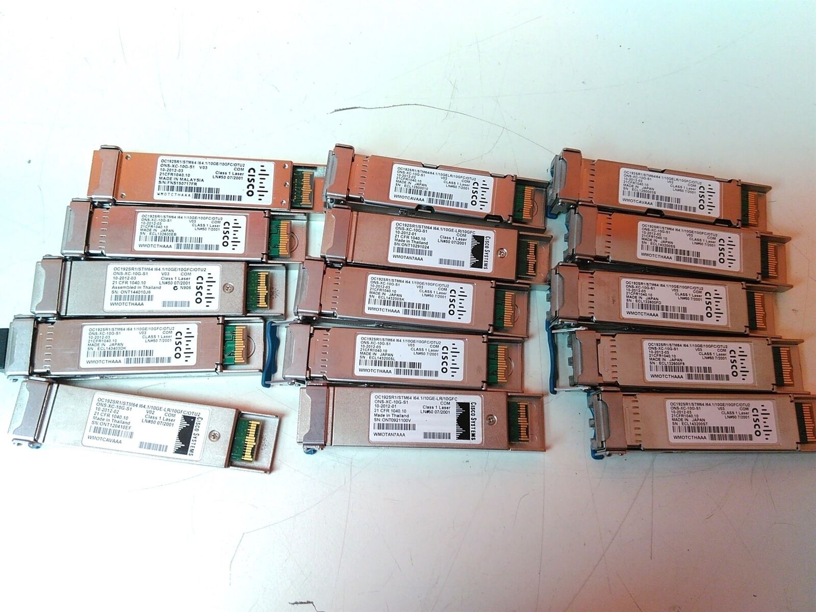 Lot of 15 Cisco ONS-XC-10G-S1 10GB XFP Transceiver 