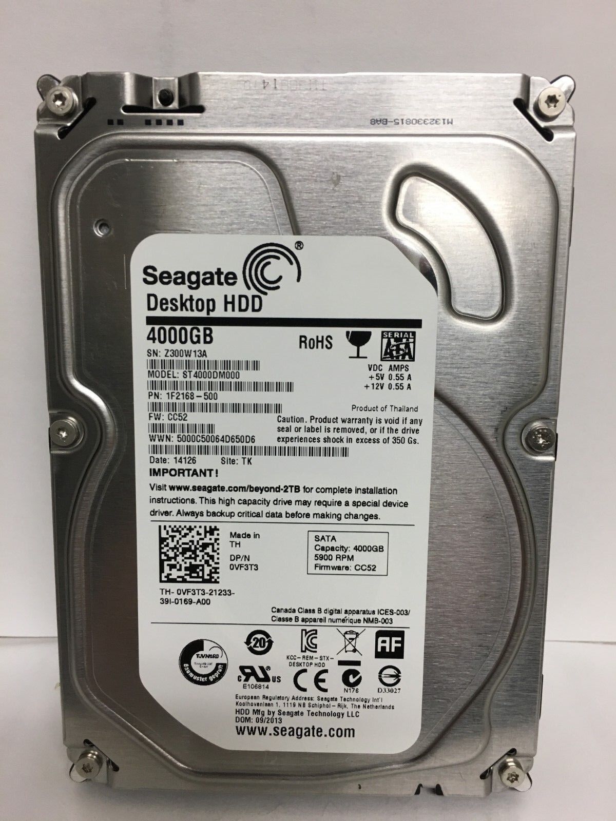 Seagate DELL HDD ST4000DM000 4TB 64MB Cache SATA 3.5