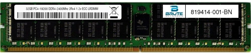 819414-001 - HP Compatible 32GB PC4-19200 DDR4-2400Mhz 2Rx4 1.2v ECC LRDIMM
