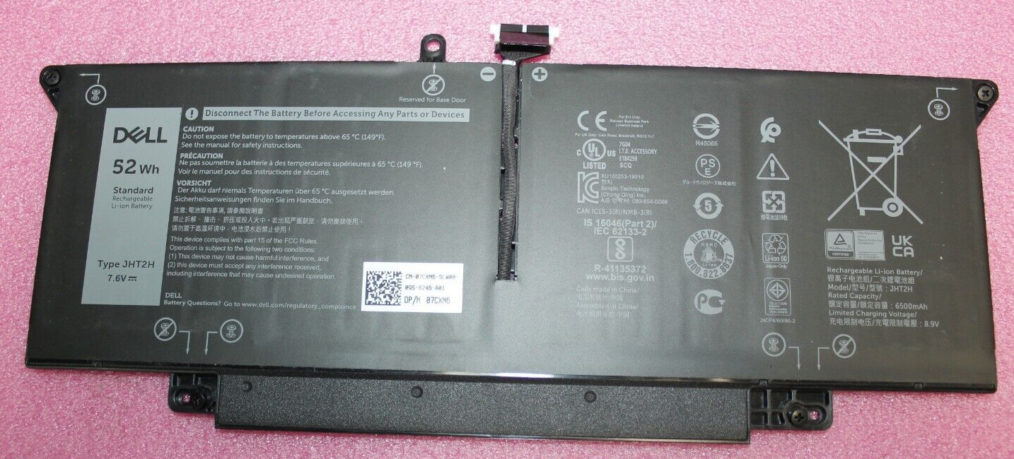 Genuine Dell Latitude 7410 Laptop Battery 52Wh 7.6V JHT2H 7CXN6