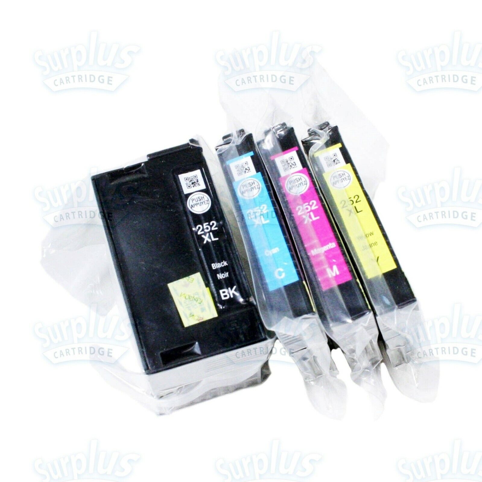 4pk Genuine Epson 252XL Blk & Clr Ink WF-3620 WF-3640 WF-7610 WP-7110 WF-7720 