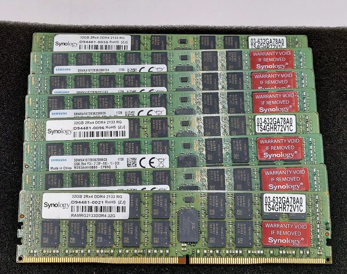 LOT OF 8 Various Brands 32GB 2Rx4 PC4-2133P Server RAM Memory