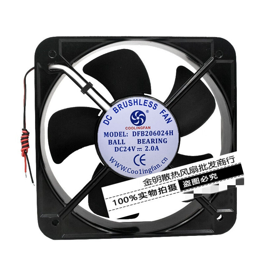 1 pcs Axial flow fan 20060 DFB206024H 24V 2.0A cabinet inverter DC cooling fan 