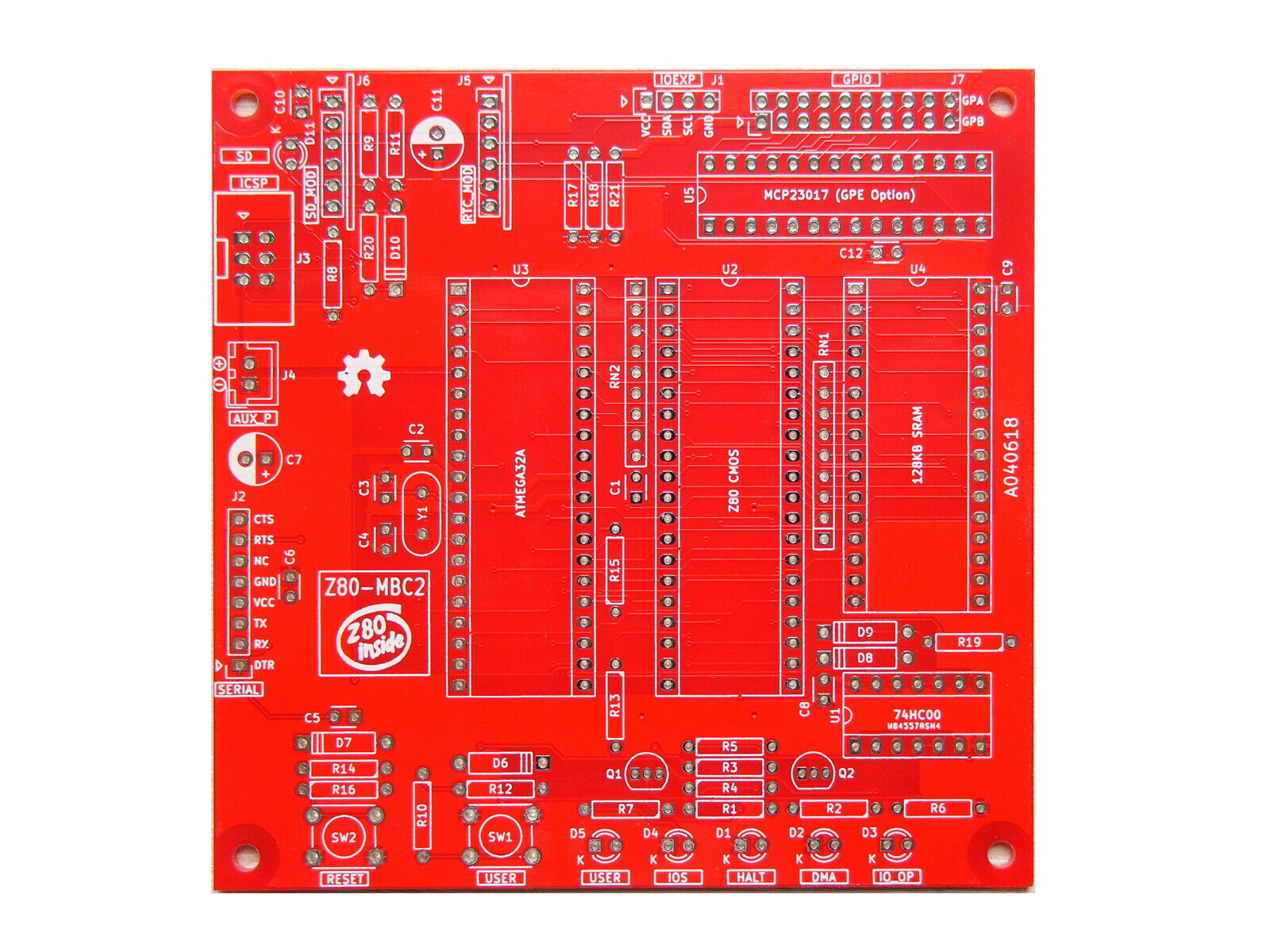 Z80-MBC2 PCB Bare Board; Z80-MBC2 SBC; NEW; Single Board Computer [1pcs]