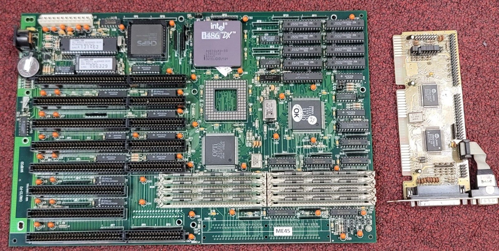 Opti Motherboard, Intel 80486 DX 33MHz CPU & 8MB RAM DOS Retro Gaming #ME45