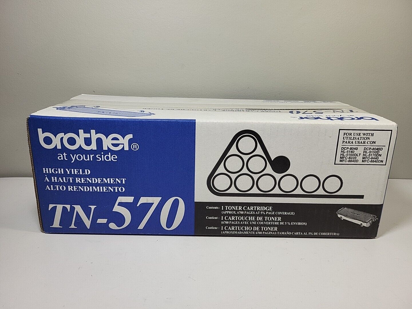 Genuine Brother TN-570 High Yield Toner Cartridge Sealed Retail Box