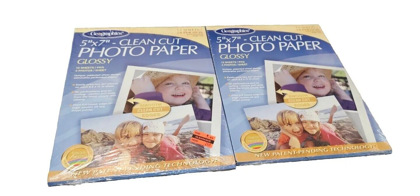 Geographics Matte & Glossy Photo Paper Two Packs Of 12 Sheets New