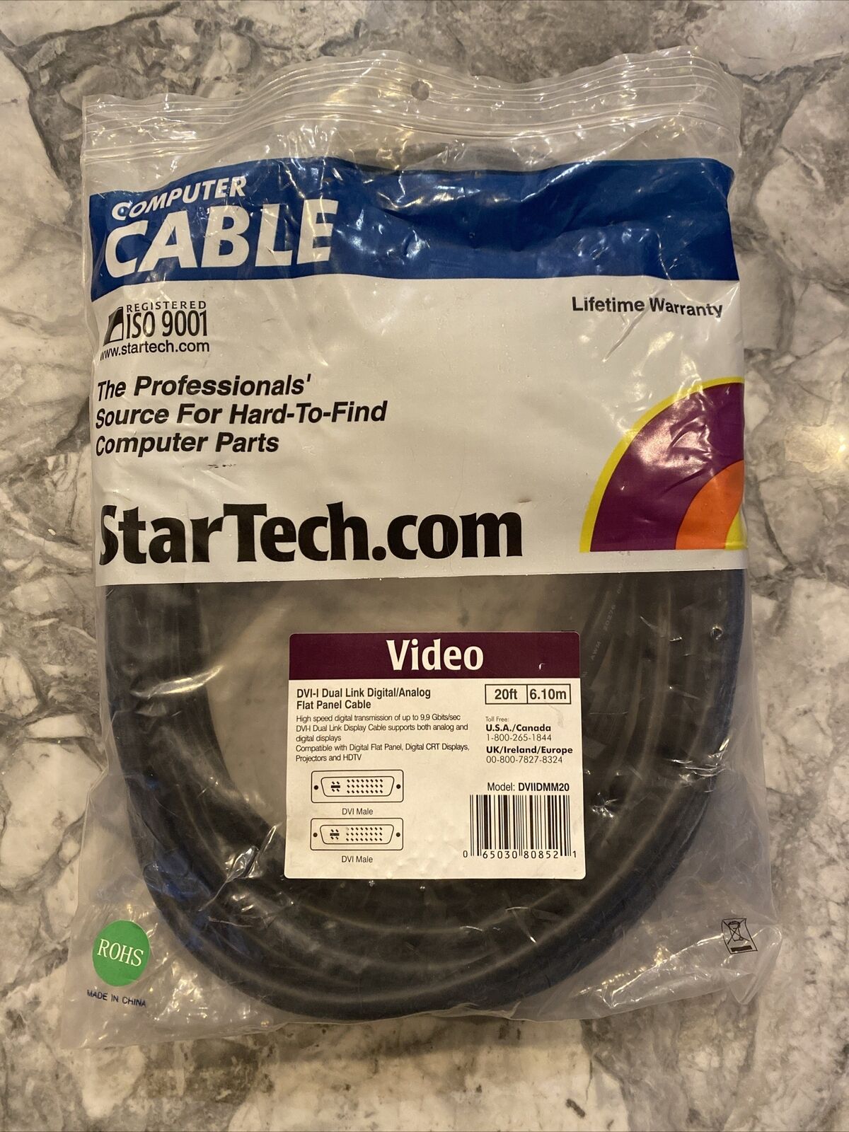 StarTech.com 20ft (6.1 m) DVI-I cable - DVIIDMM20