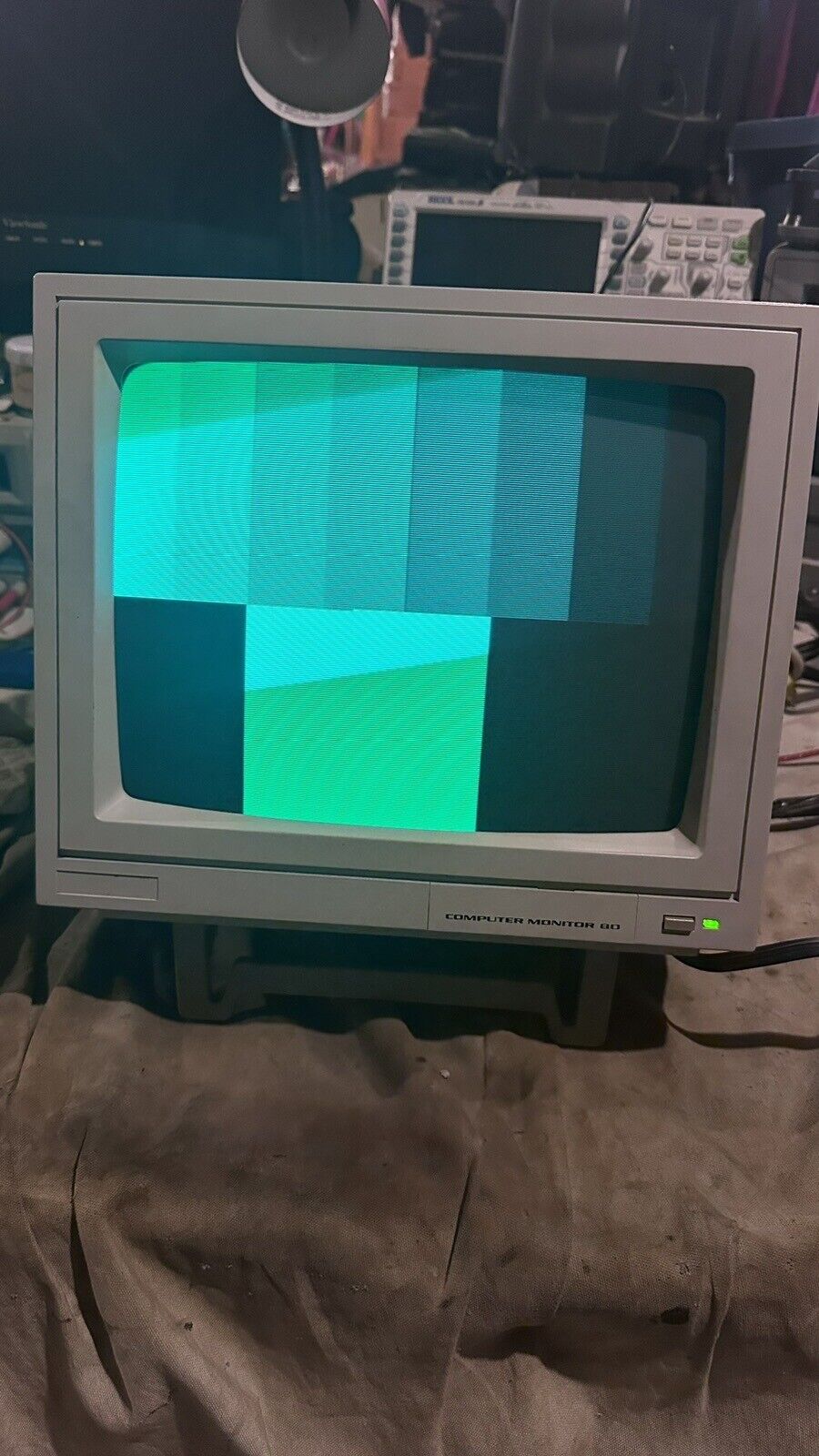 Vintage Retro CRT Computer Monitor 80 Magnavox Green Phosphorus Tested Read
