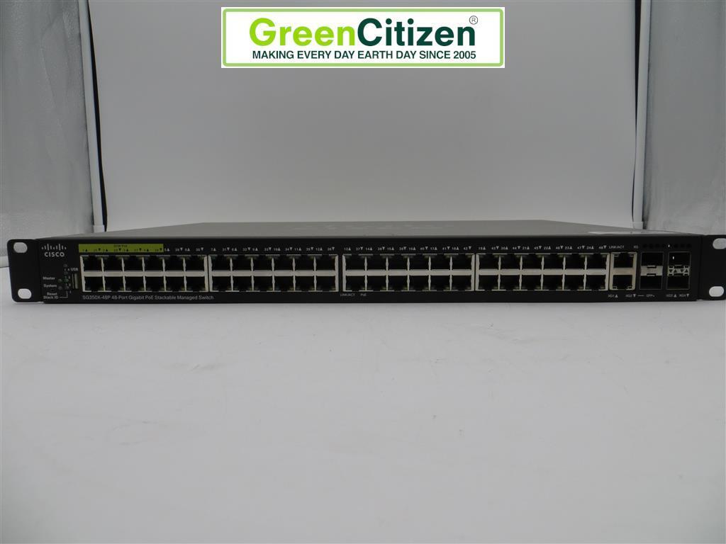 Cisco SG350X-48P-K9 V04 48-Port Gigabit PoE Stackable Managed Switch 2xSFP+