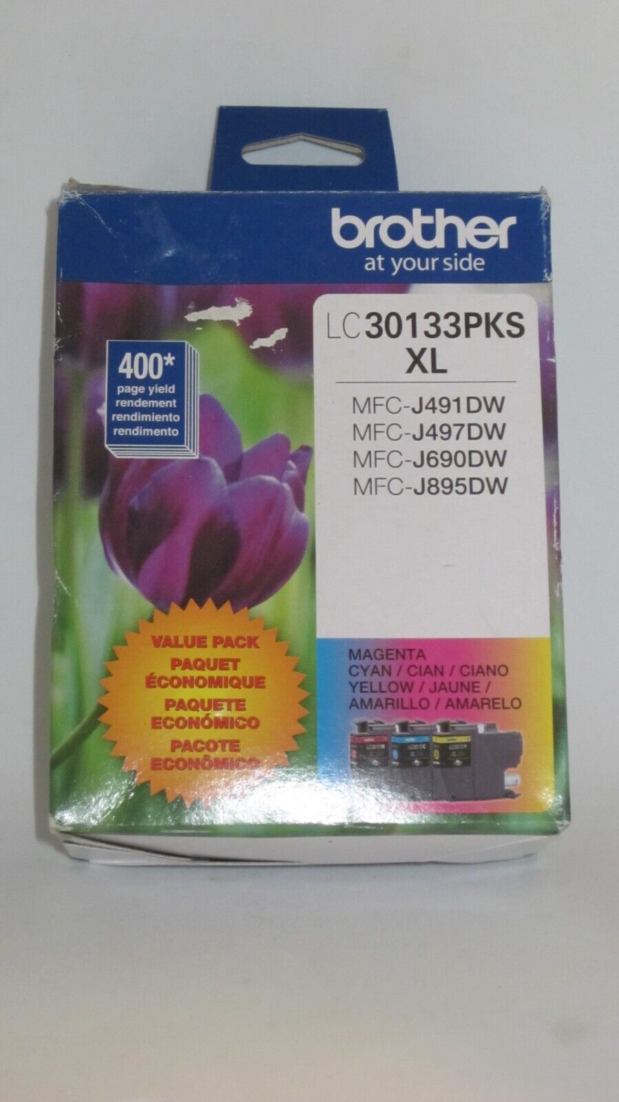 Brother LC30133PKS XL Cyan/Magenta/Yellow 3-Pack Ink Cartridges Exp 12/25