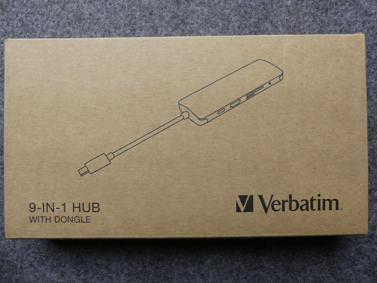 Verbatim 9-in-1 USB-C Hub Adapter Dongle Audio/SD Card/HDMI/RJ45 Ethernet/USB-A