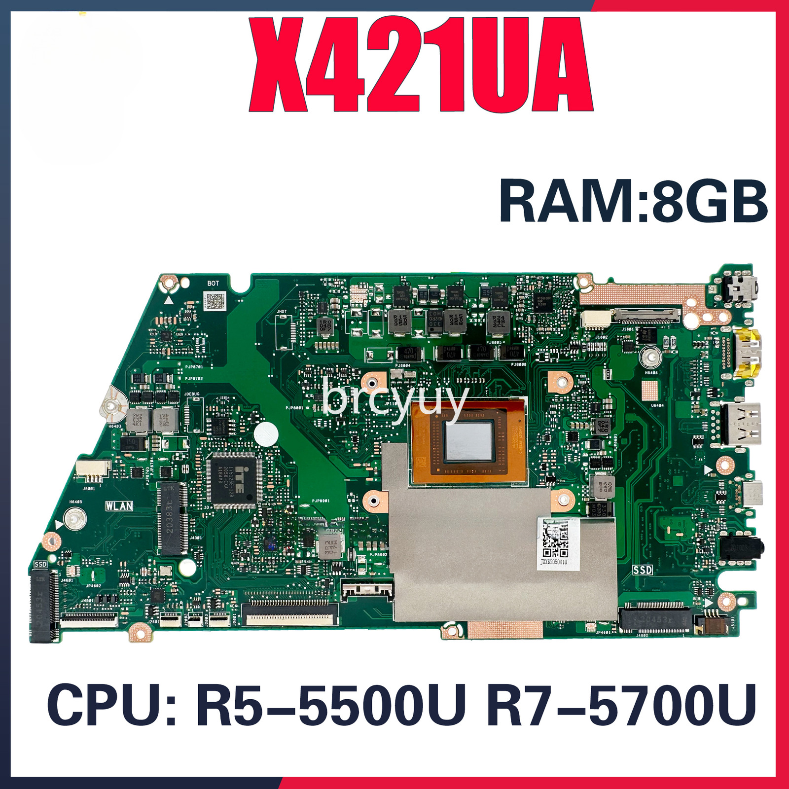 X421UA For ASUS Vivo Book X421UA X521UA M433UA Motherboard W/ R5 R7 CPU RAM-8GB
