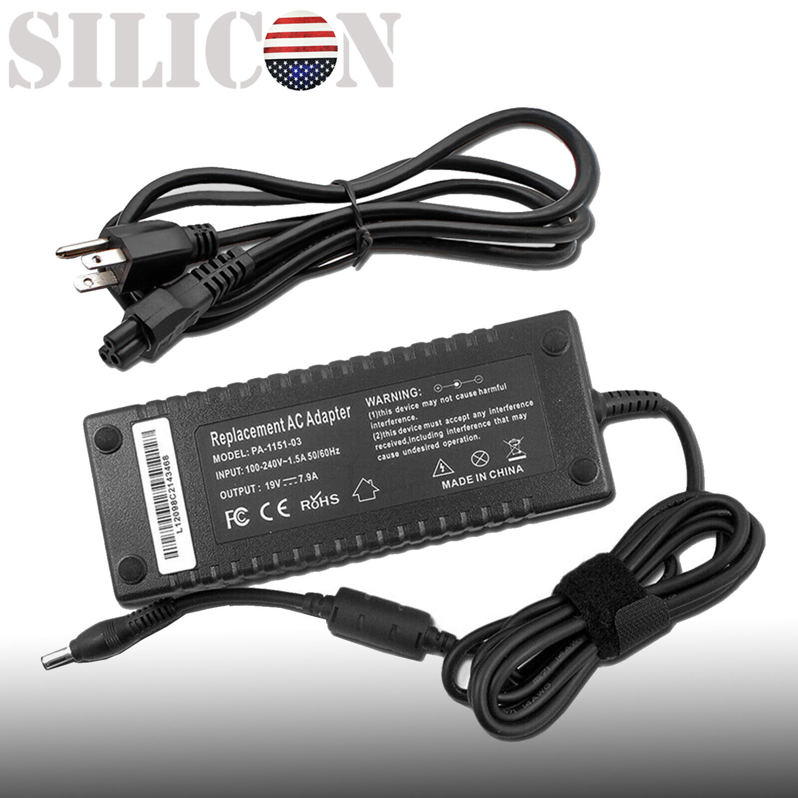 For ASUS FX503 FX503V FX503VD FX503VM 150W Power Supply Charger AC Adapter Cord