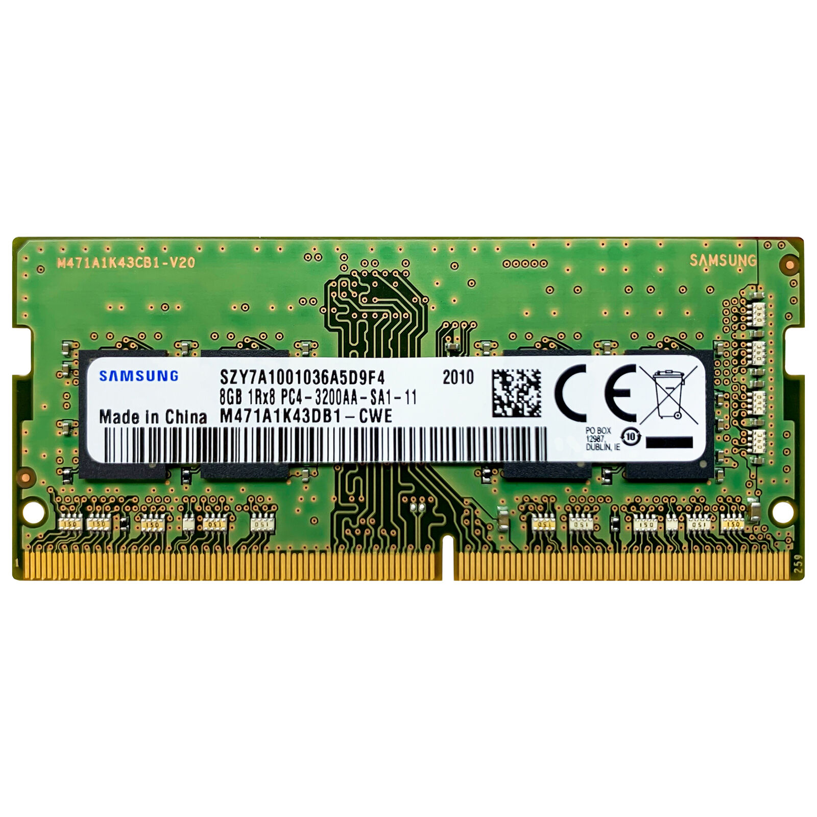 Samsung 8GB DDR4 3200 MHz PC4-25600 SODIMM Laptop Memory RAM (M471A1K43DB1-CWE)