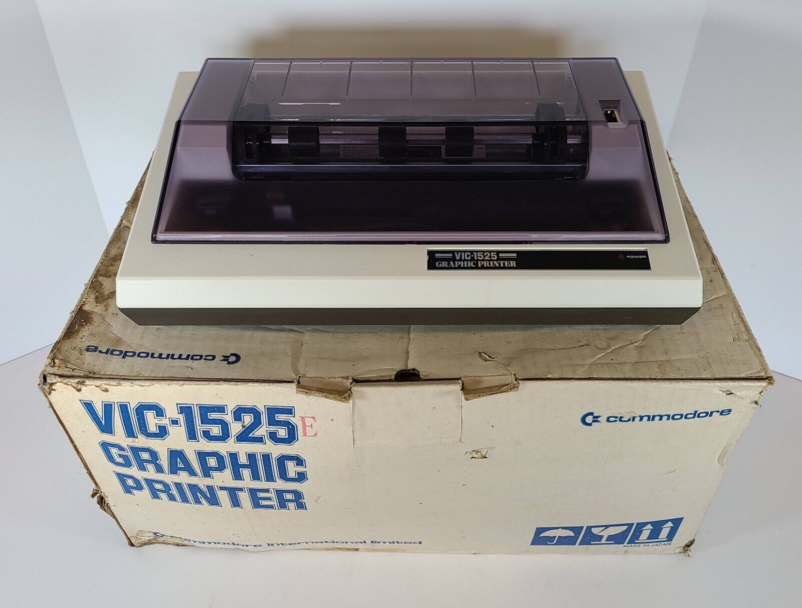 Commodore VIC-1525 Graphic Printer W/Original Box Powers On ISSUES READ