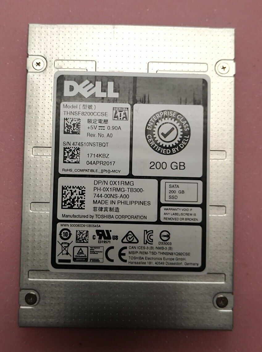 DELL X1RMG 200GB 6G MLC SATA  2.5'' SSD   THNSF8200CCSE
