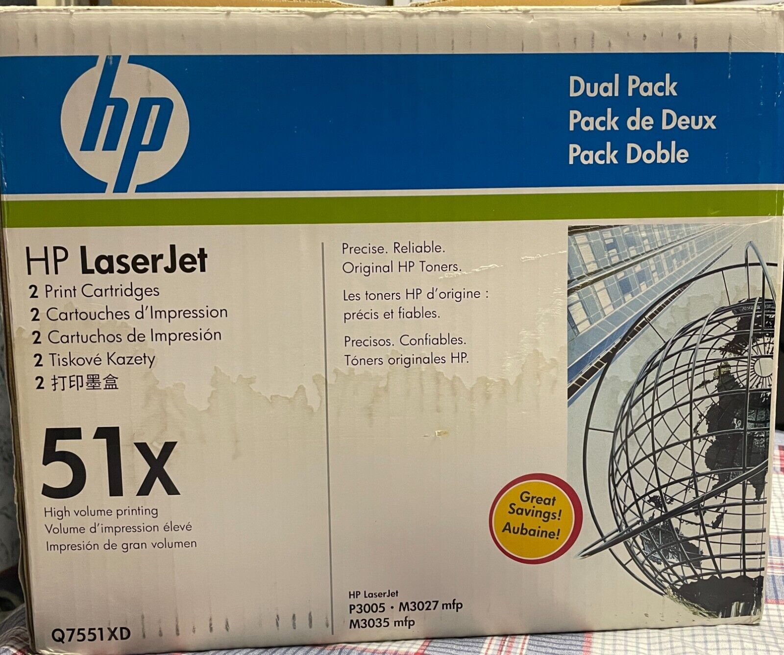 HP 51X (Q7551XD) Black Toner Cartridge 2-Pack, Open Box but Sealed Plastic Pkg.