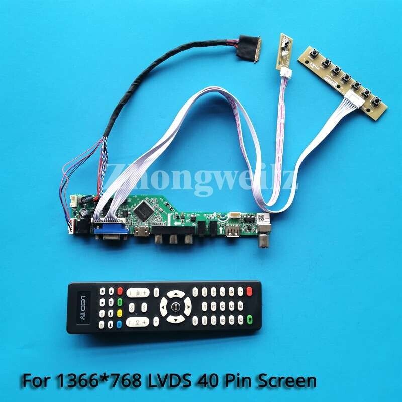 For LP140WH2-TLN1/TLS1 1366x768 40 Pin LVDS VGA+HDMI+AV+USB LCD Driver Board Kit