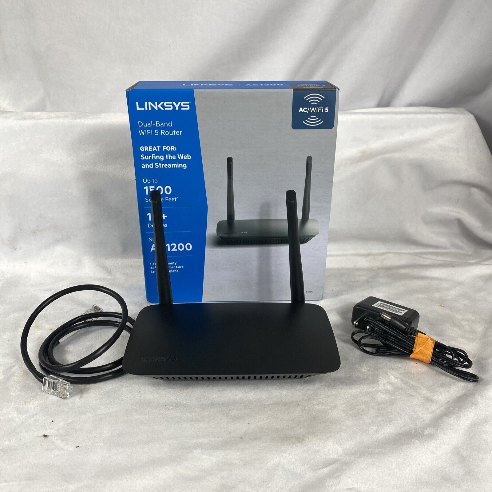 LINKSYS  E5400 WiFi ROUTER DUAL-BAND AC1200 WiFi 5 Tested and Working 