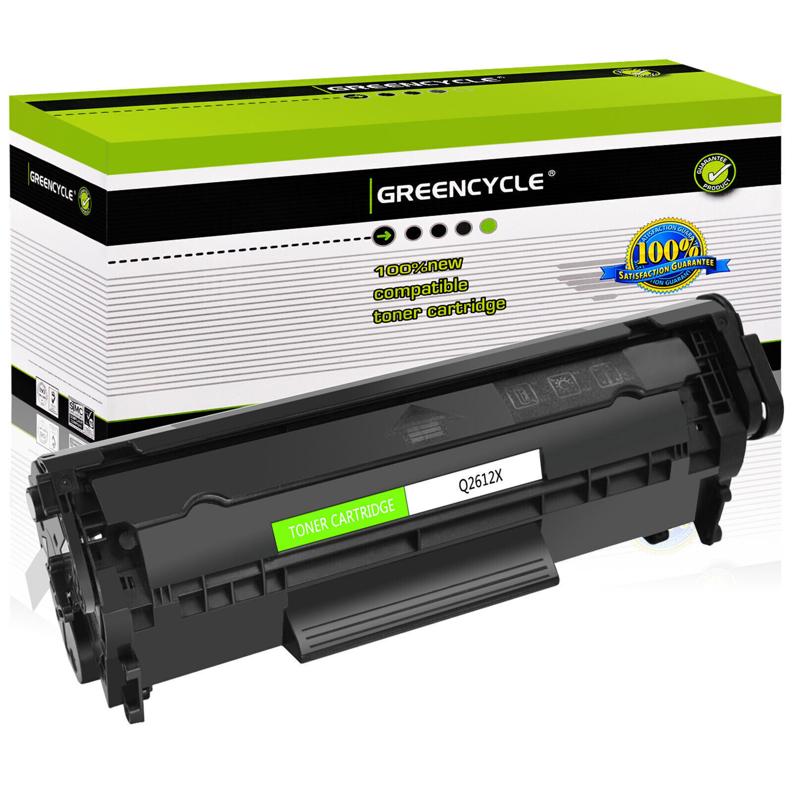 1PK greencycle High Yield Compatible Toner Cartridge for HP 12X Q2612X 1020 1012