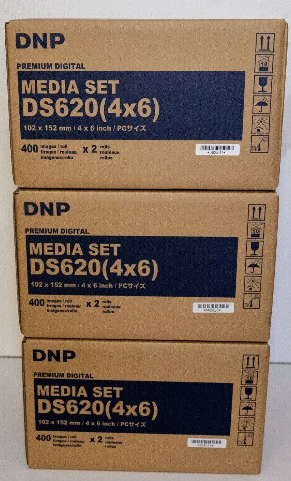 Lot Of 3 DNP DS620 4x6 Photo Printer Roll Media - 2 Rolls Per Box SEALED