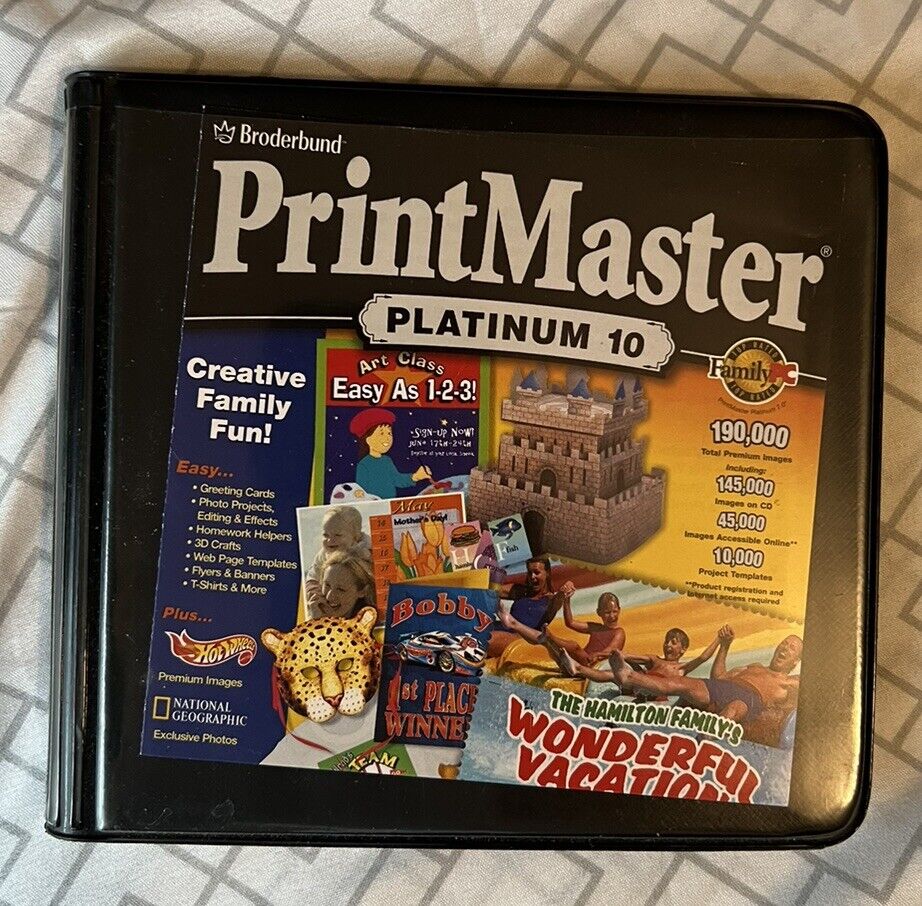 PrintMaster Platinum 10 Print Software Broderbund with 5 CDs