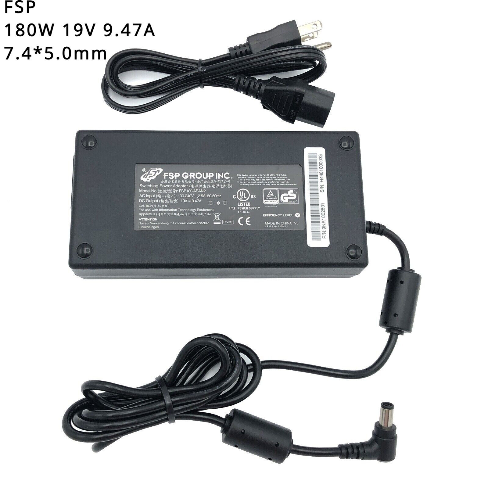 Original FSP 19V 9.47A 180W AC/DC Switching Power Adapter FSP180-ABAN2 7.4*5.0mm