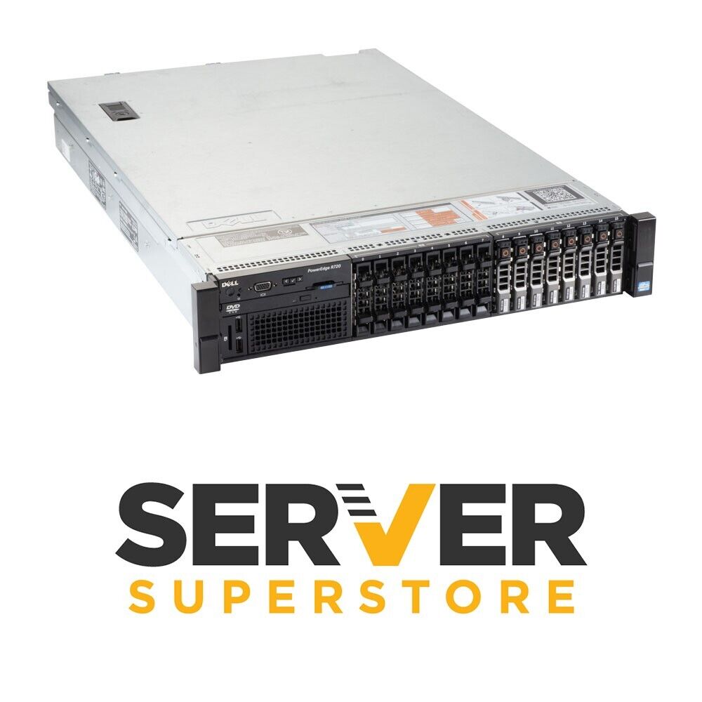 Dell PowerEdge R720 Server 2x E5-2650 V2 2.6GHz = 16 Cores 32GB H710 No HDD