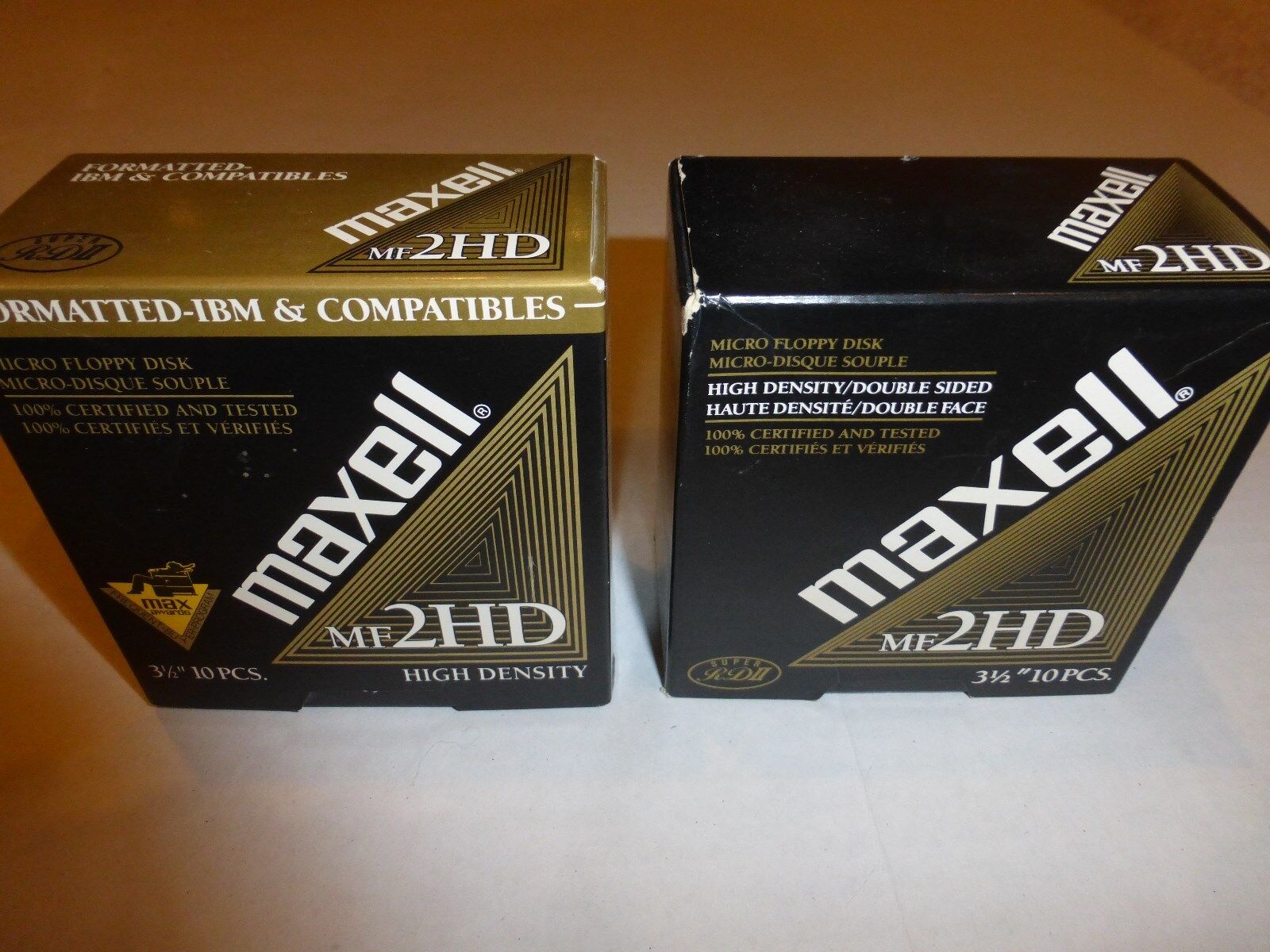 New Lot of 2 box Maxell MF2HD 3.5” Micro Floppy Disk 17 pc Format IBM Compatible
