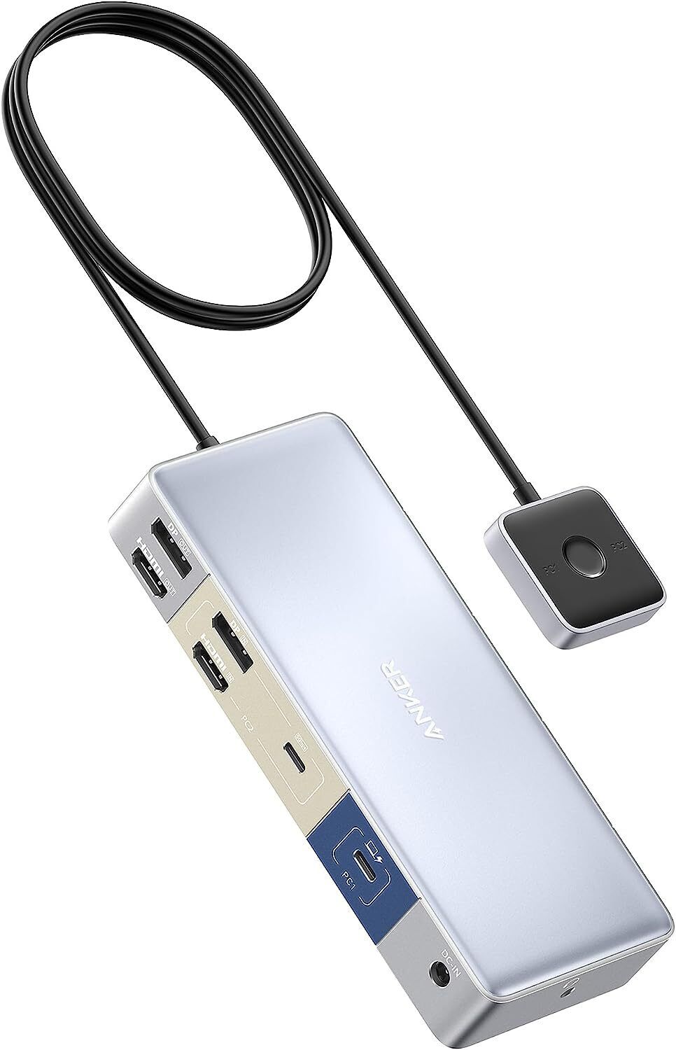 Anker USB C Docking Station KVM Switch Dual 4K Monitor Display for Laptop/PC/Mac