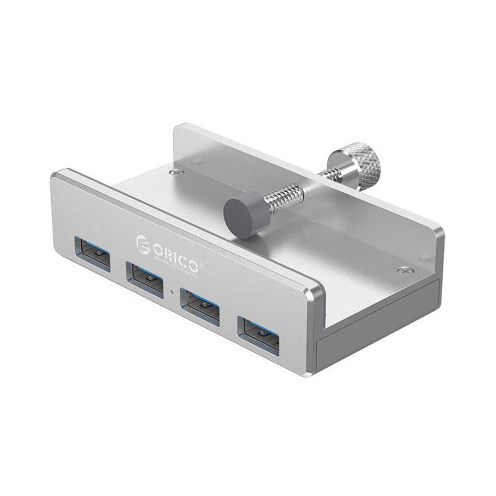 Silver ORICO MH4PU Aluminum Alloy Four Ports USB 3.0 Clip-Type Desktop USB HUB A