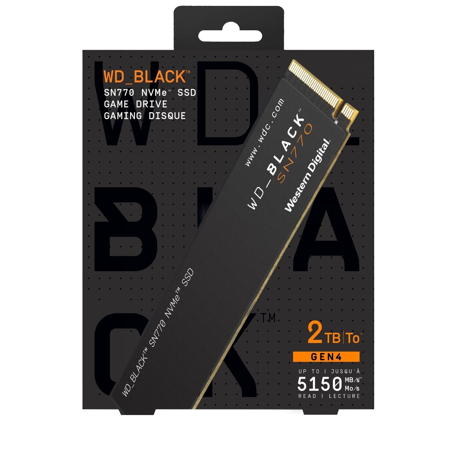 Western Digital BLACK 2TB SN770 - NVMe SSD M.2 - PCIe 4.0 Internal Gaming Drive