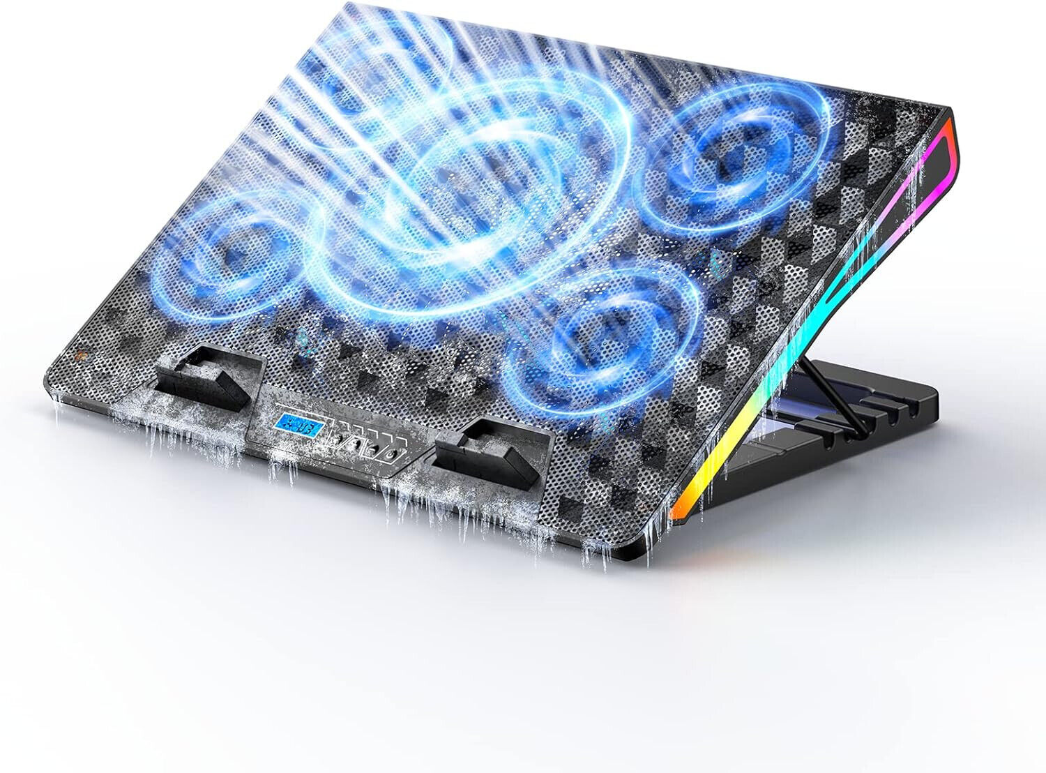 Laptop Cooling Pad, Gaming Laptop Cooler with 5 Quiet Fans and RGB Lights